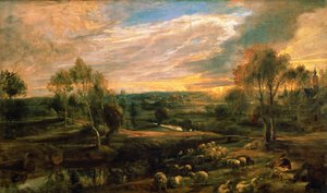 Een landschap met een herder en zijn kudde, c.1638 door Peter Paul Rubens